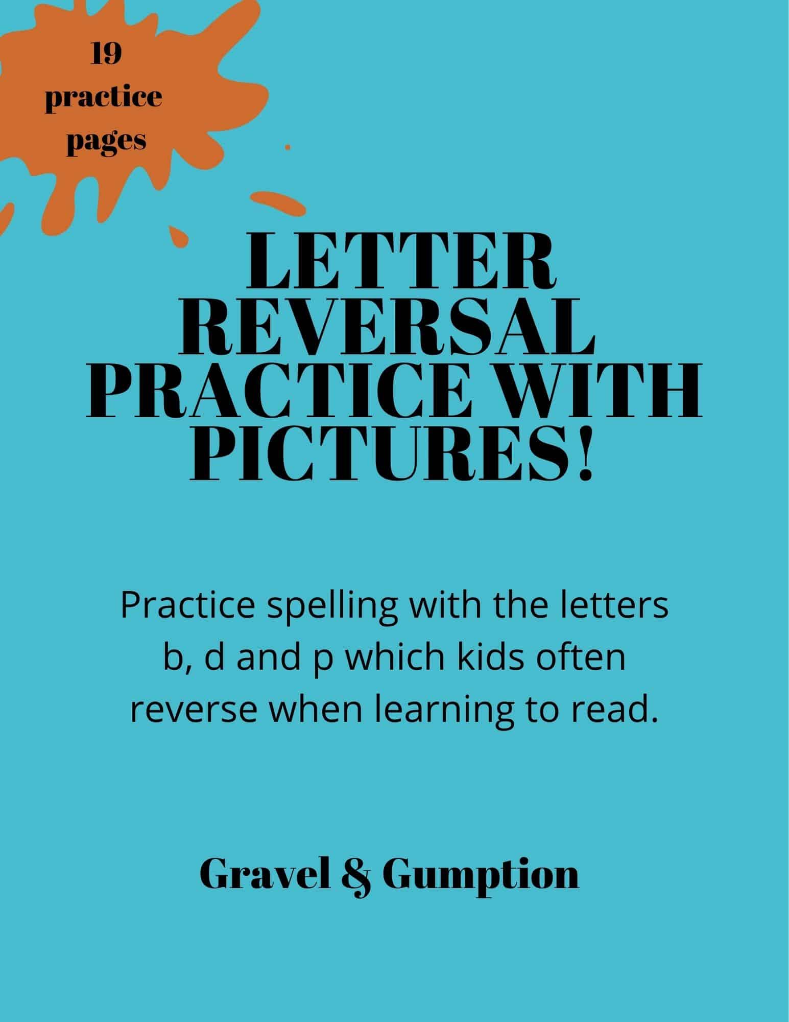 letter reversal practice with pictures for kids with dyslexia